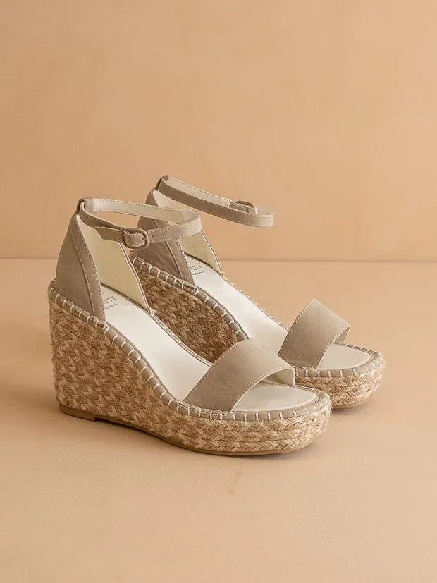 The Madrid | Taupe Wedge Heel