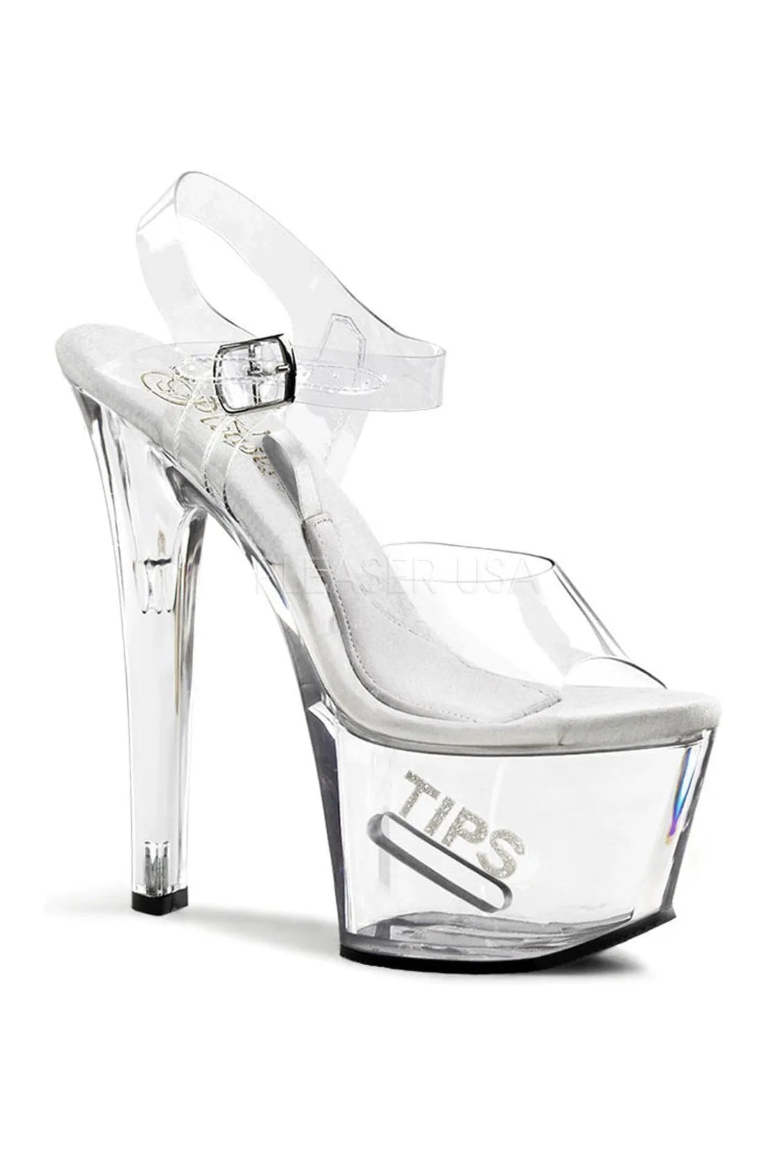 TIPJAR-708-5 Platform Sandal  | Clear Vinyl