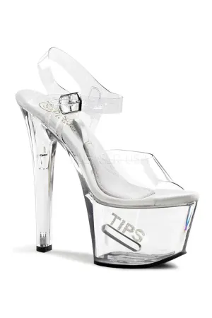 TIPJAR-708-5 Platform Sandal  | Clear Vinyl