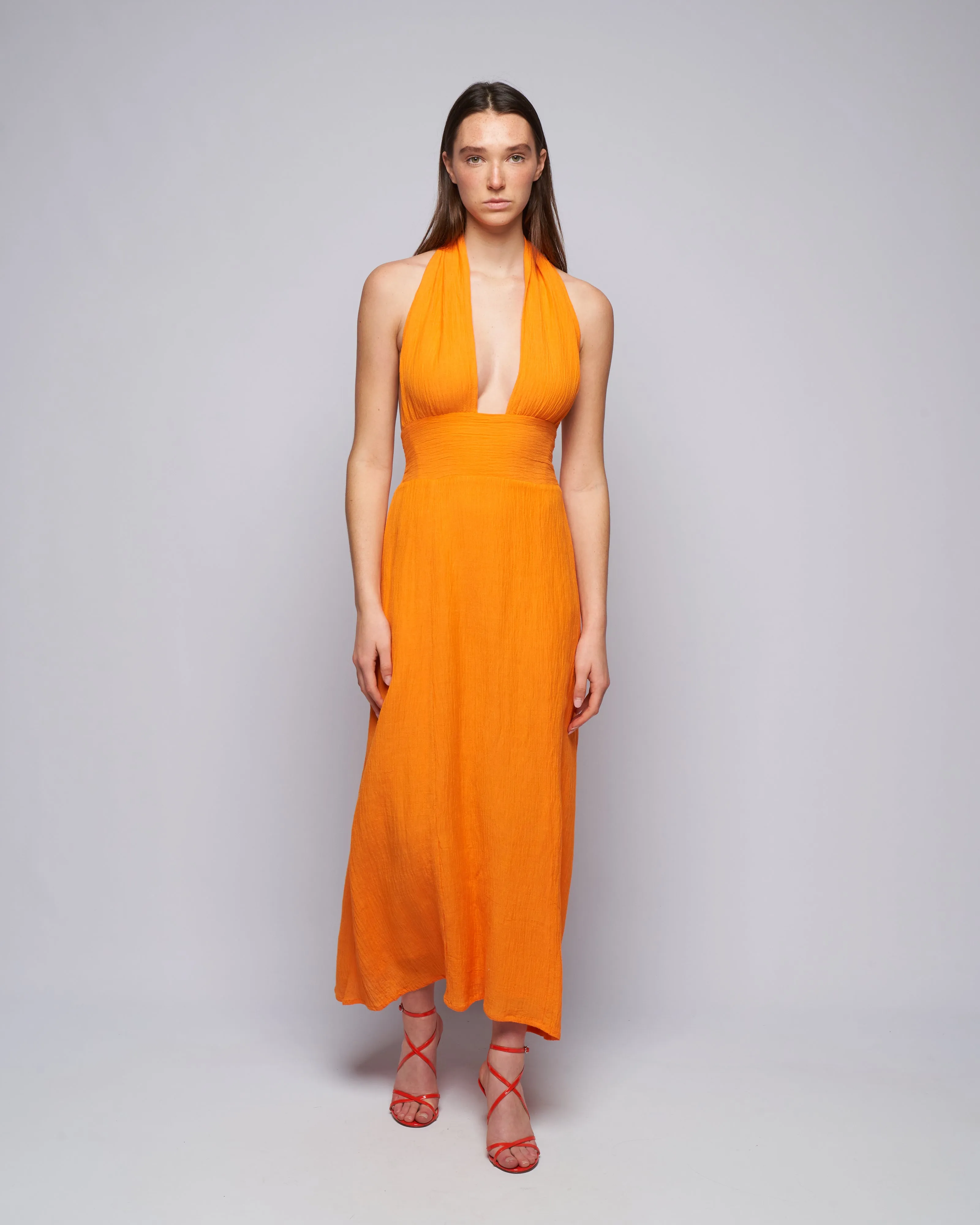 tropiques maxi dress - tangerine