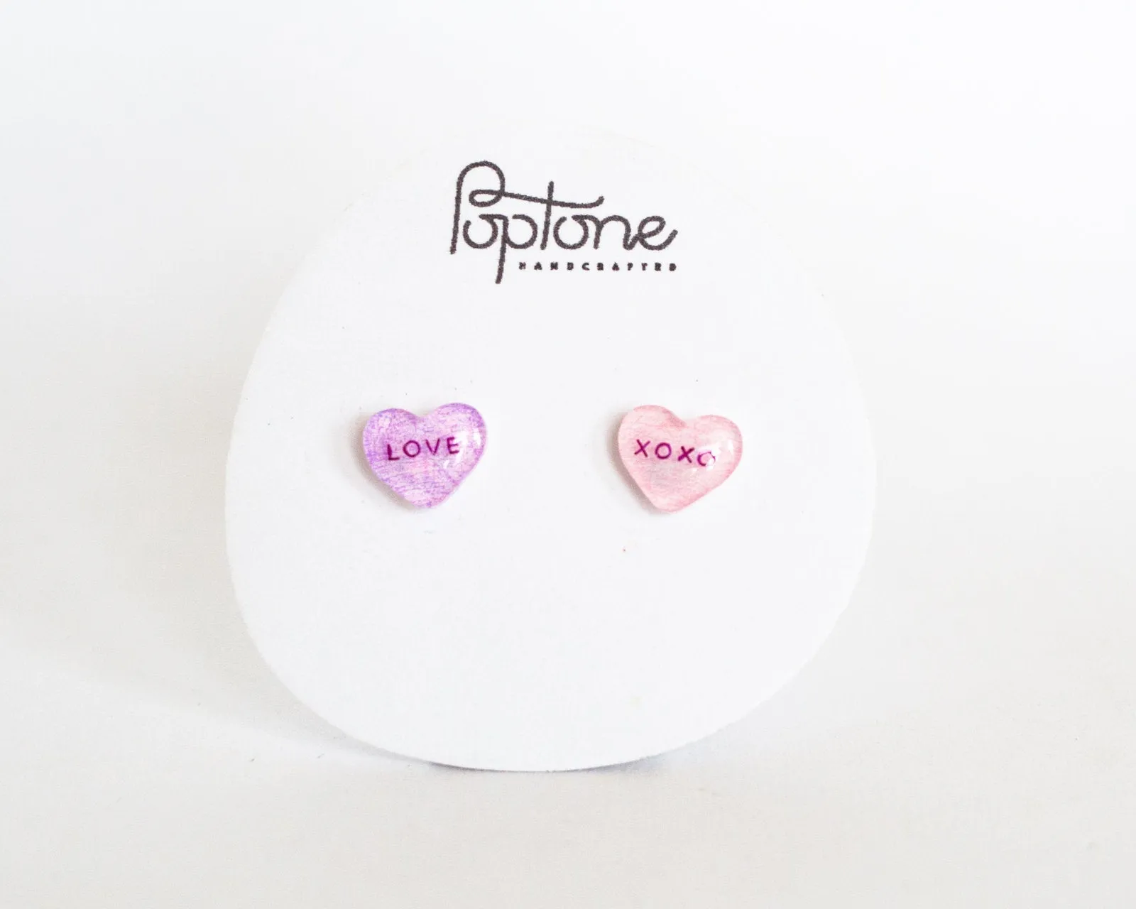 Valentine Candy Heart Stud Earrings, love   oxox