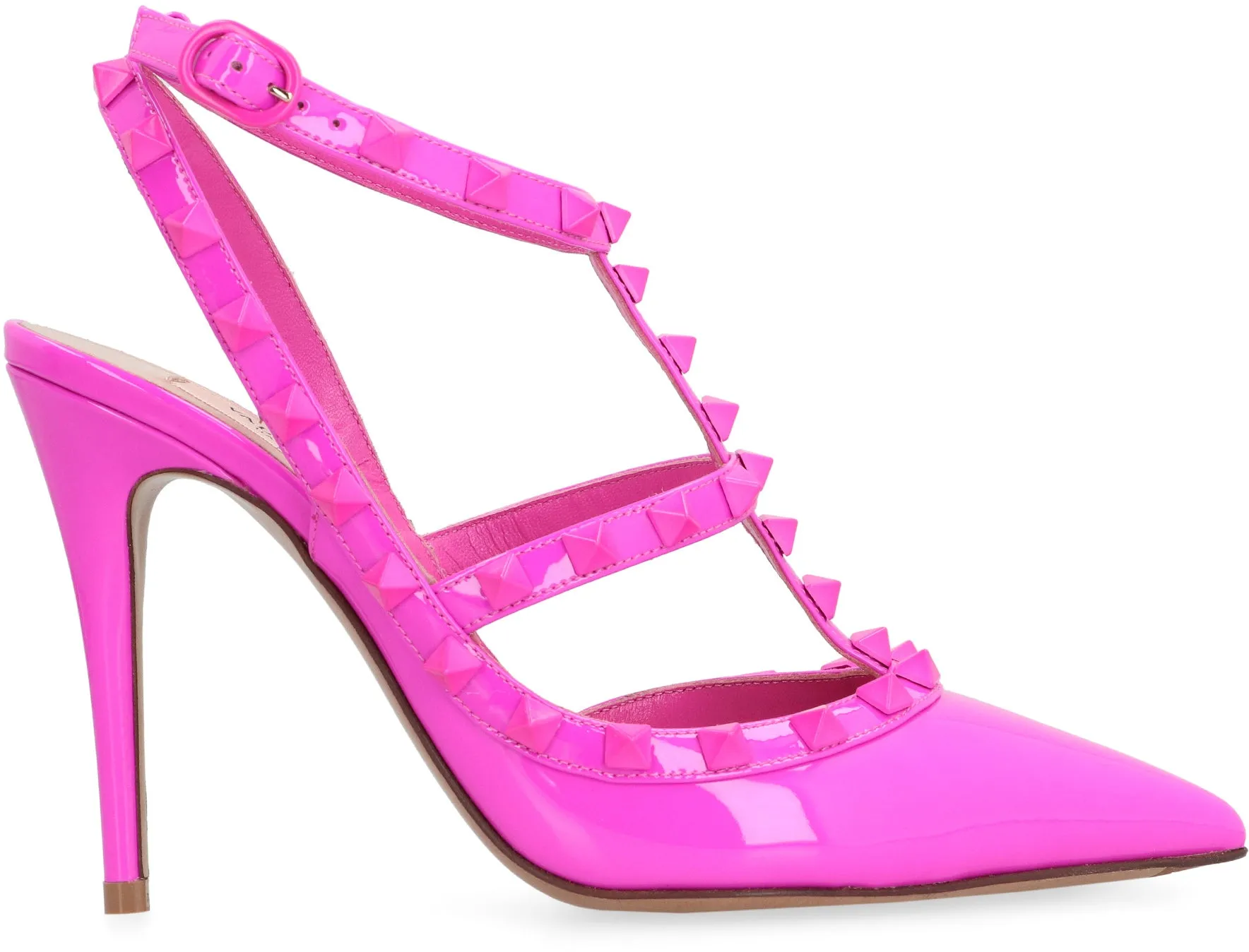 Valentino Garavani - Rockstud patent leather slingback pumps