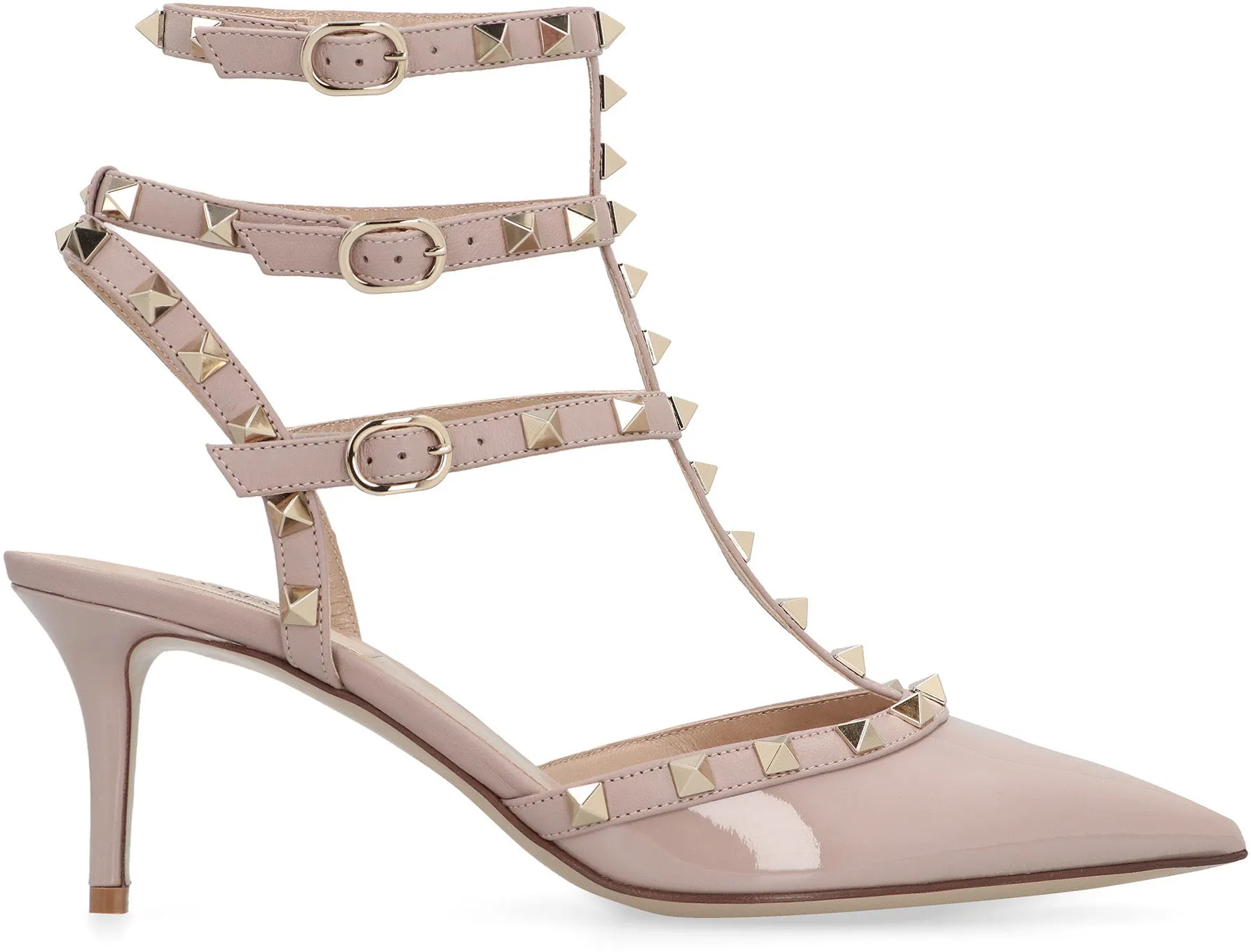 Valentino Garavani - Rockstud Patent leather slingback pumps