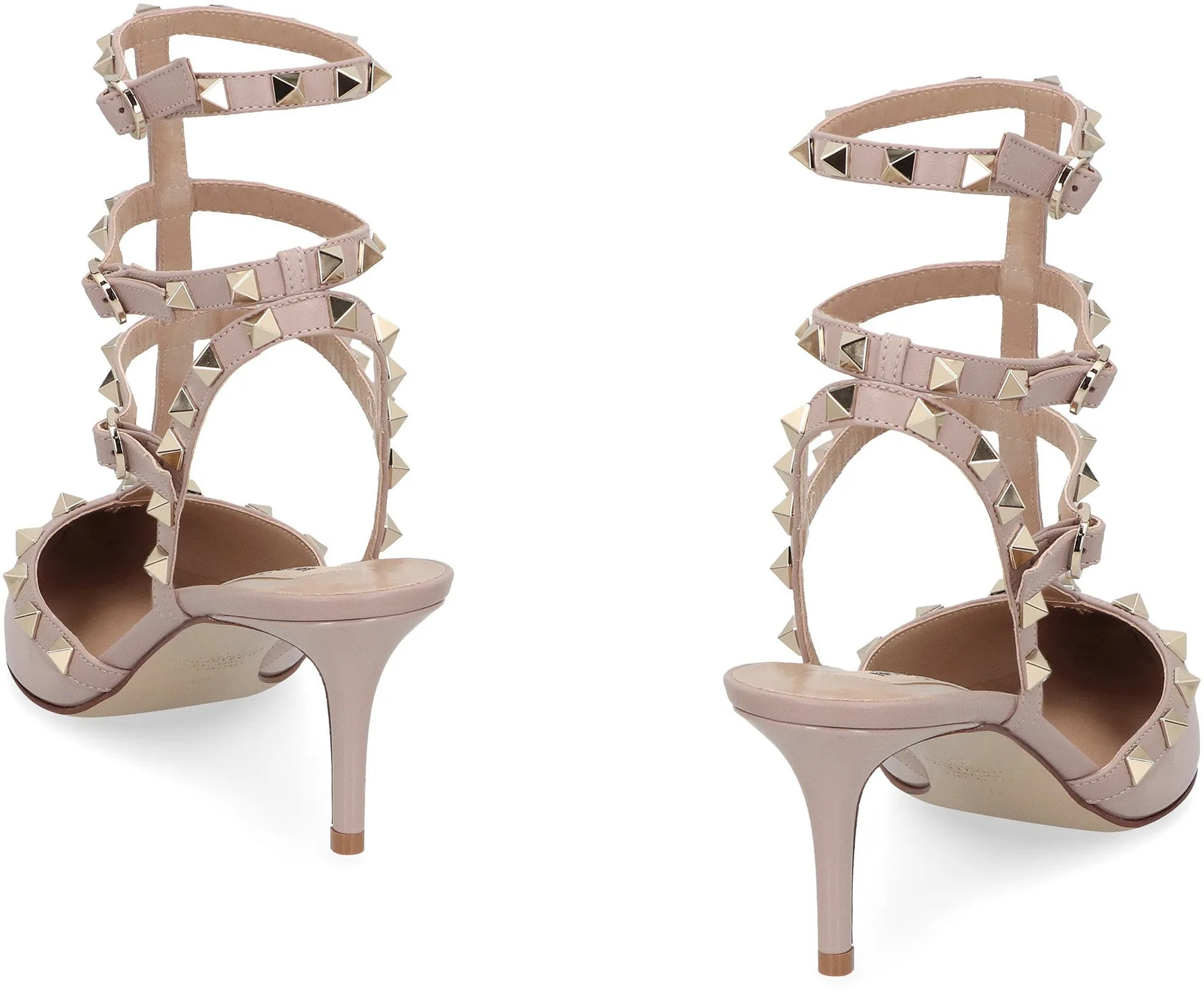 Valentino Garavani - Rockstud Patent leather slingback pumps