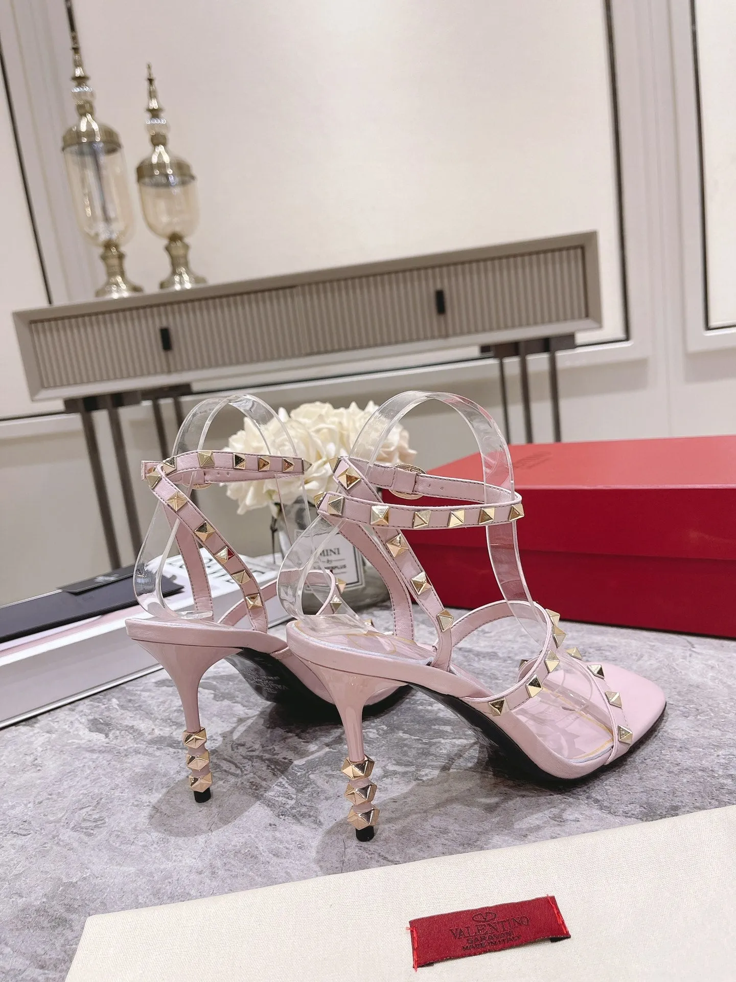 Valentino Rockstud Sandals Heels 95MM Sheepskin