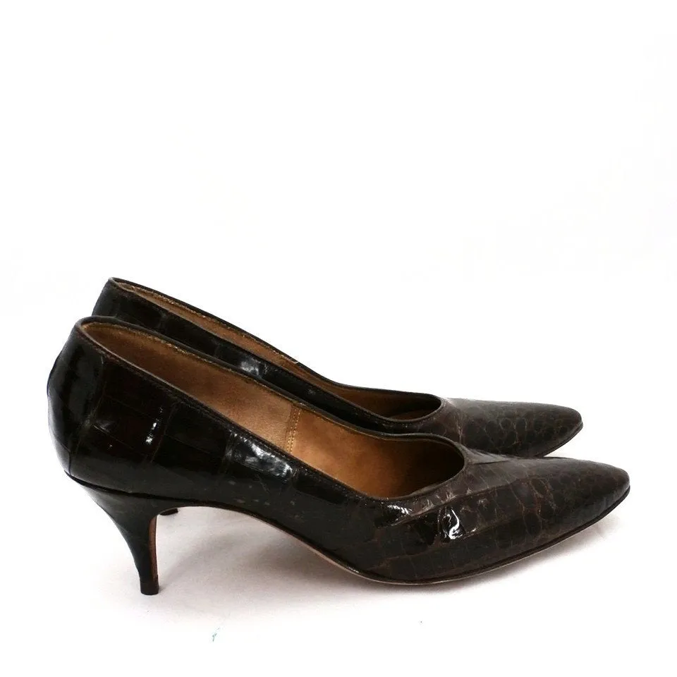 VTG Shoes Heels Genuine Alligator Stiletto Shoes Pumps Womens Sz 5.5 1950S