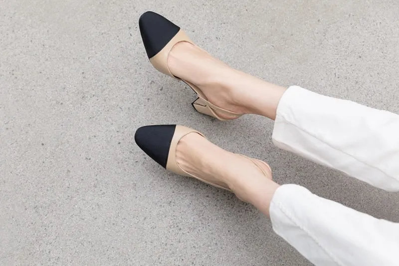 Women Slingbacks Shoes High Heels Natural Genuine Leather Thick High Heel Shoes Cow Leather Mixed Colors Pumps Ladies 40