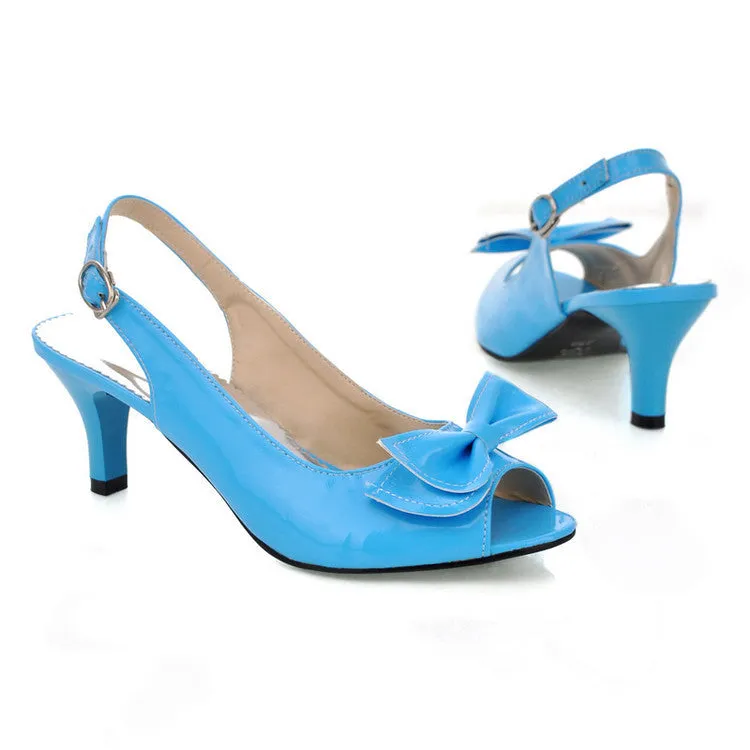 Women's Bowtie Slingbacks Sandals Dress Shoes for Summer 3982