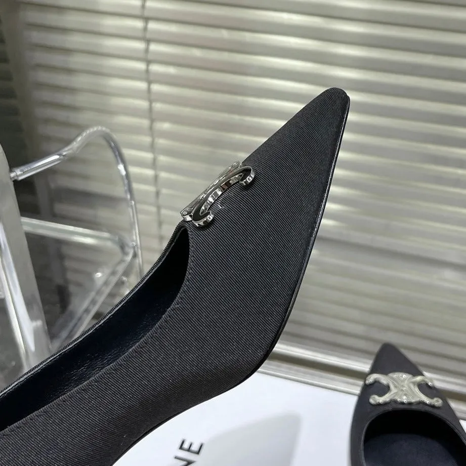 WOMEN'S HIGH HEELS BLACK CALFSKIN