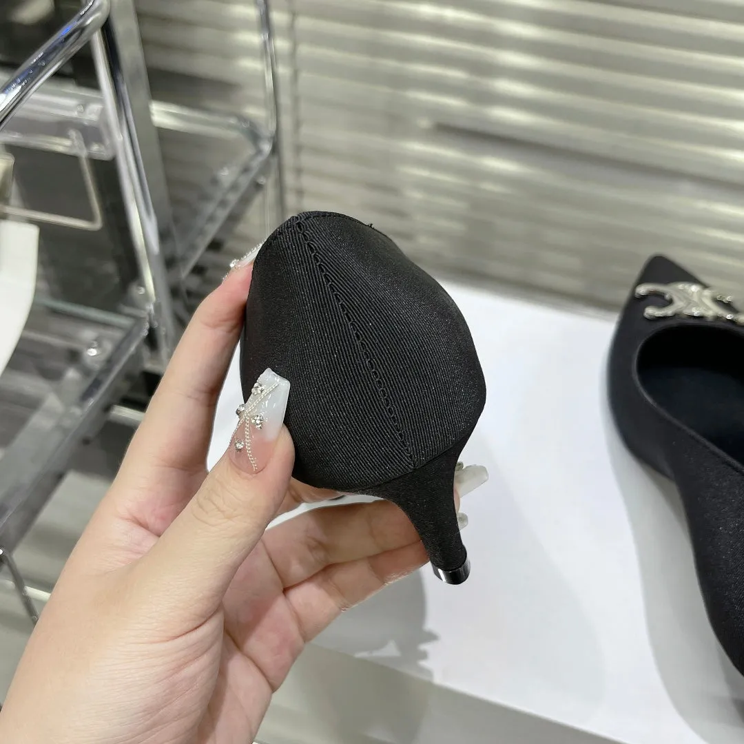 WOMEN'S HIGH HEELS BLACK CALFSKIN