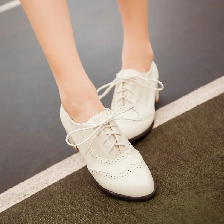 Women's Lace Up High Heel Shoes