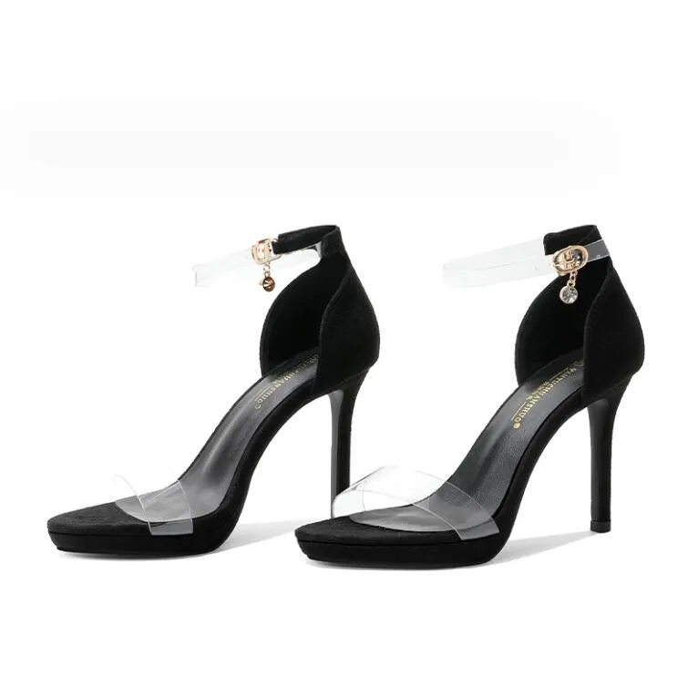 Women's Petite Size 2 Clear Strap High Heel Shoes MS265