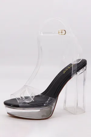 Women's Platform Clear High Heel - GLASS01