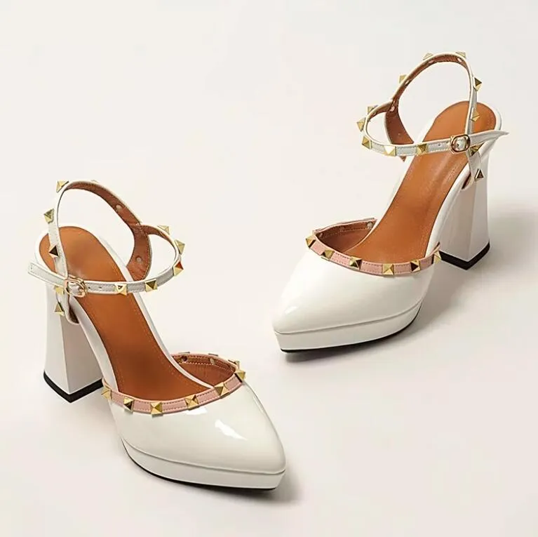 Women's Platform Closed Stud Strap High Heel TS271