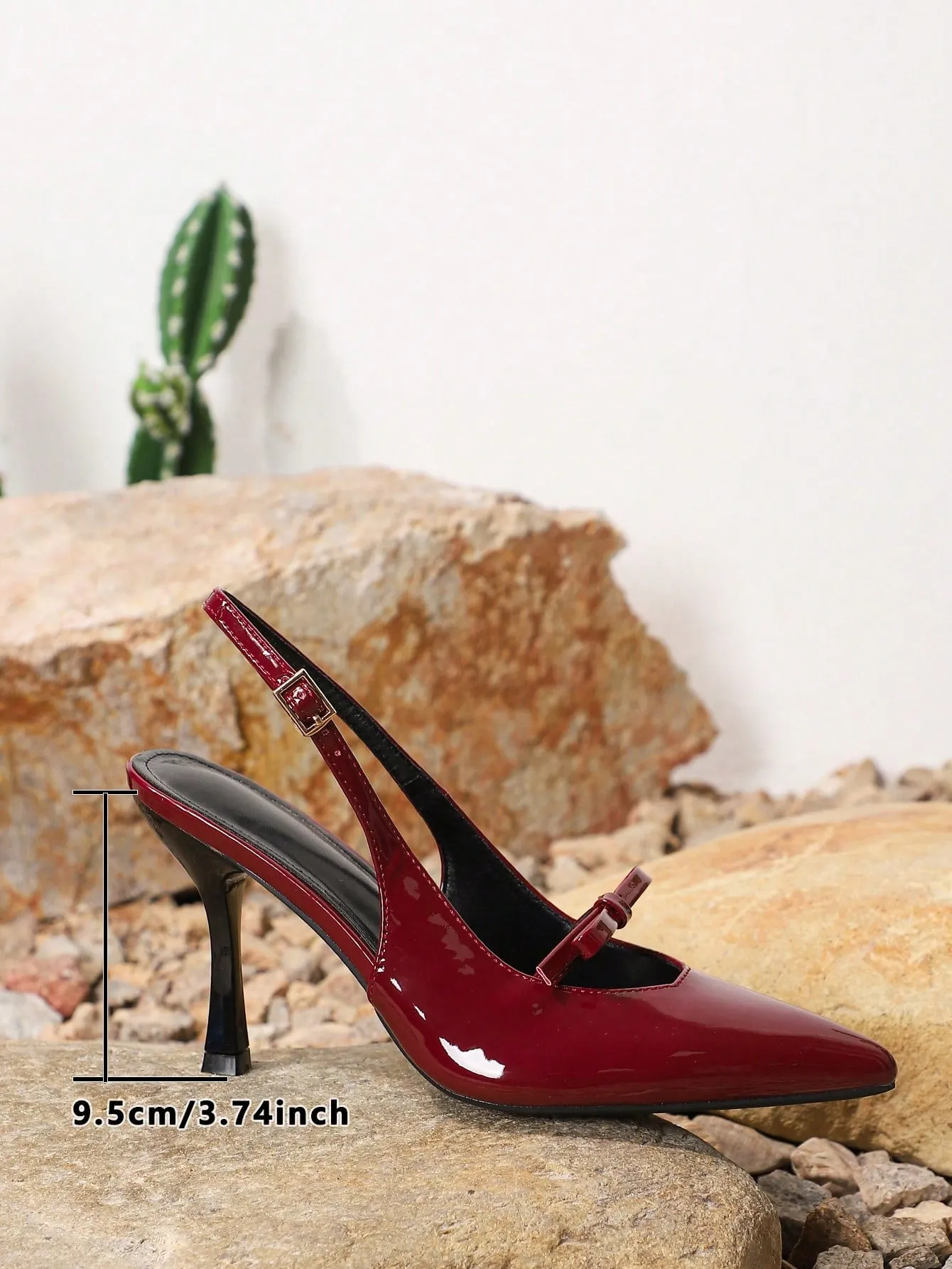 Women's Plus Size Fashion Stiletto High Heel Pointed Toe Pumps For Party And Everyday Wear, Wine Red