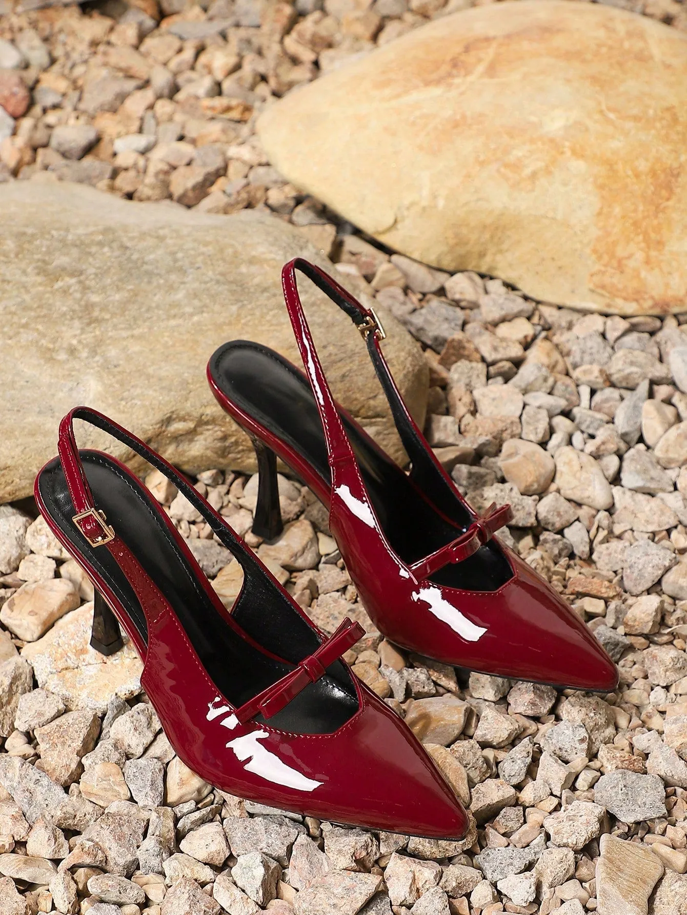 Women's Plus Size Fashion Stiletto High Heel Pointed Toe Pumps For Party And Everyday Wear, Wine Red