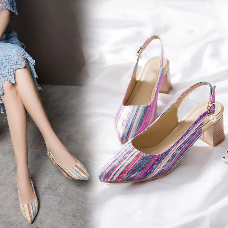 Women's Pointed Toe Slingbacks High Heel Sandals
