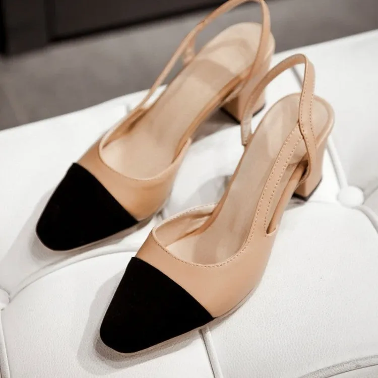 Women's Slingbacks Mid Heeled Sandals Dress Shoes for Summer 7633