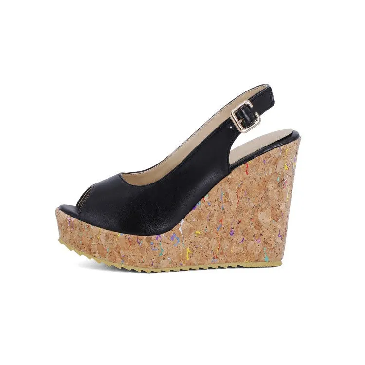 Women's Slingbacks Platform Wedges Sandals