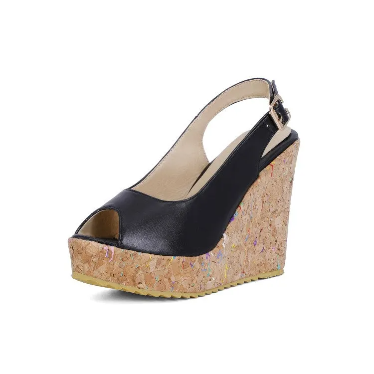 Women's Slingbacks Platform Wedges Sandals