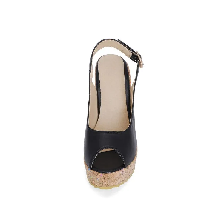 Women's Slingbacks Platform Wedges Sandals