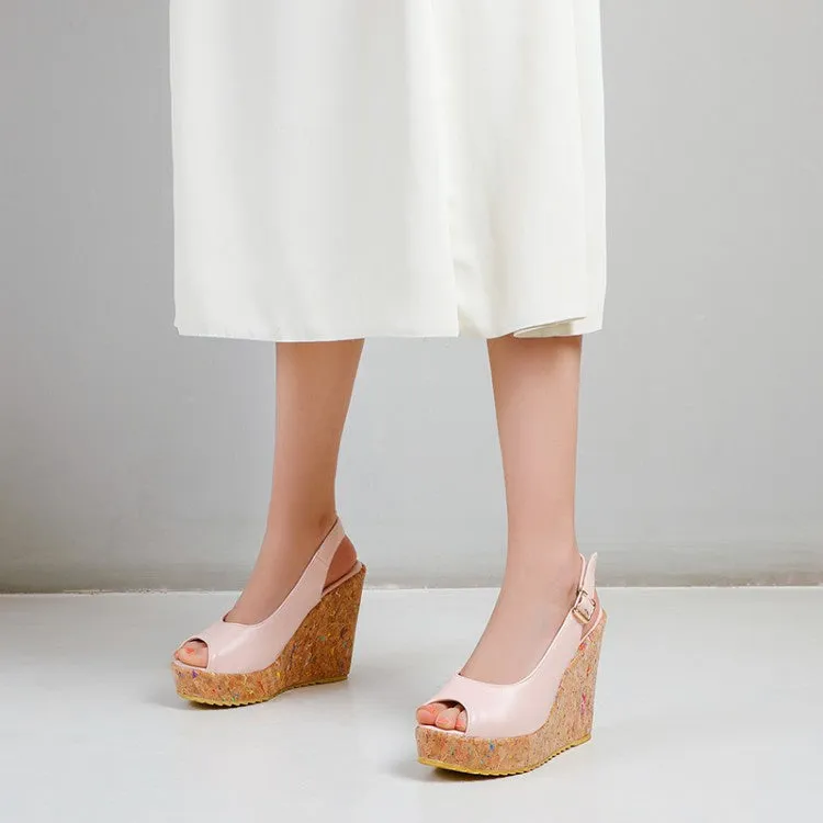 Women's Slingbacks Platform Wedges Sandals