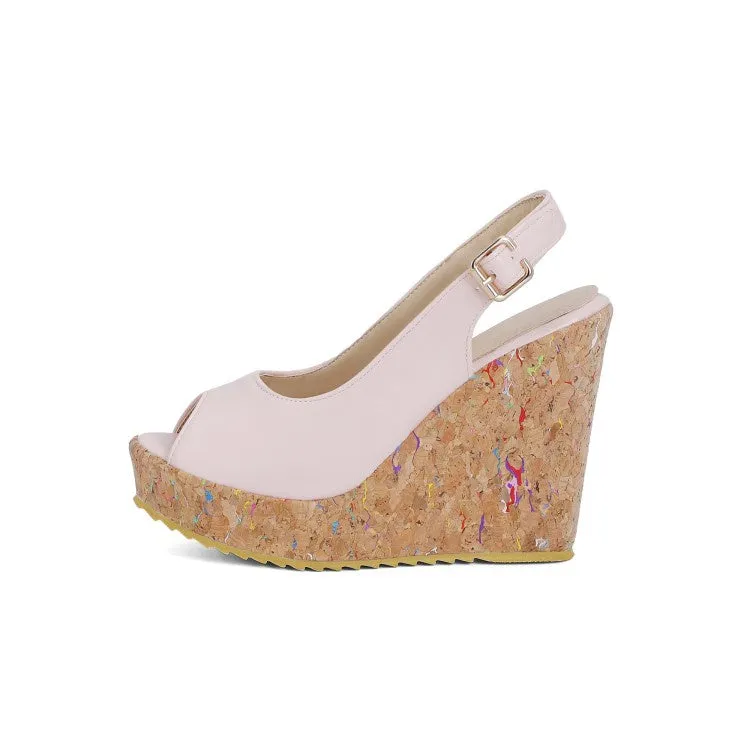 Women's Slingbacks Platform Wedges Sandals