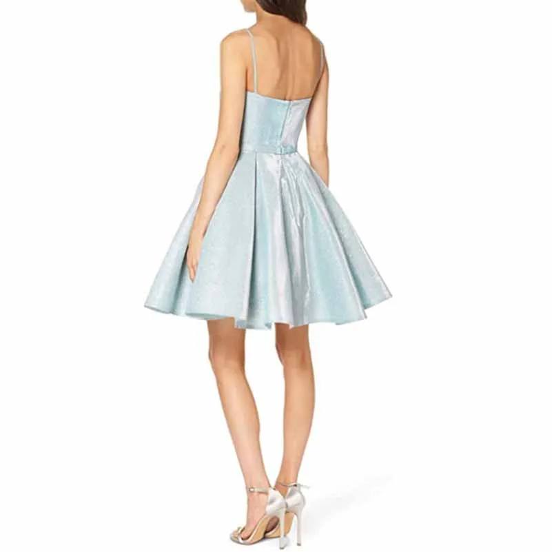 Womens Spaghetti Straps A-Line Mini Homecoming Dress Cocktail Dress