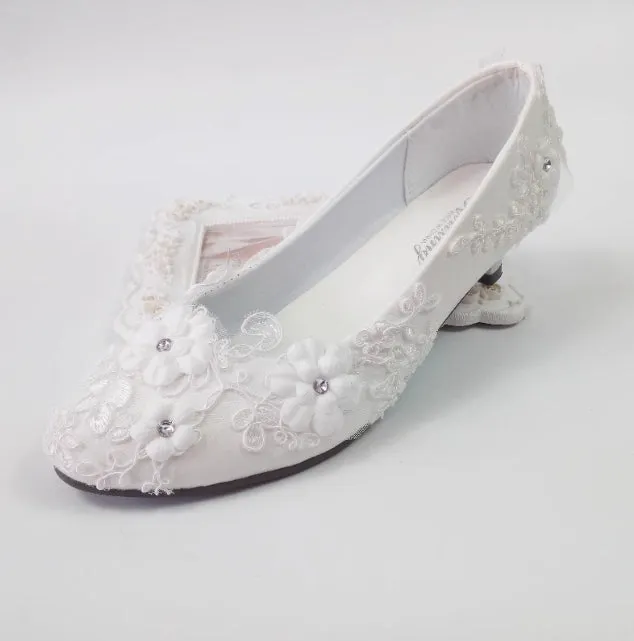 Women's Wedding Shoes Decorative Heel Wedding Heels Bridal Shoes With Beading WS0014
