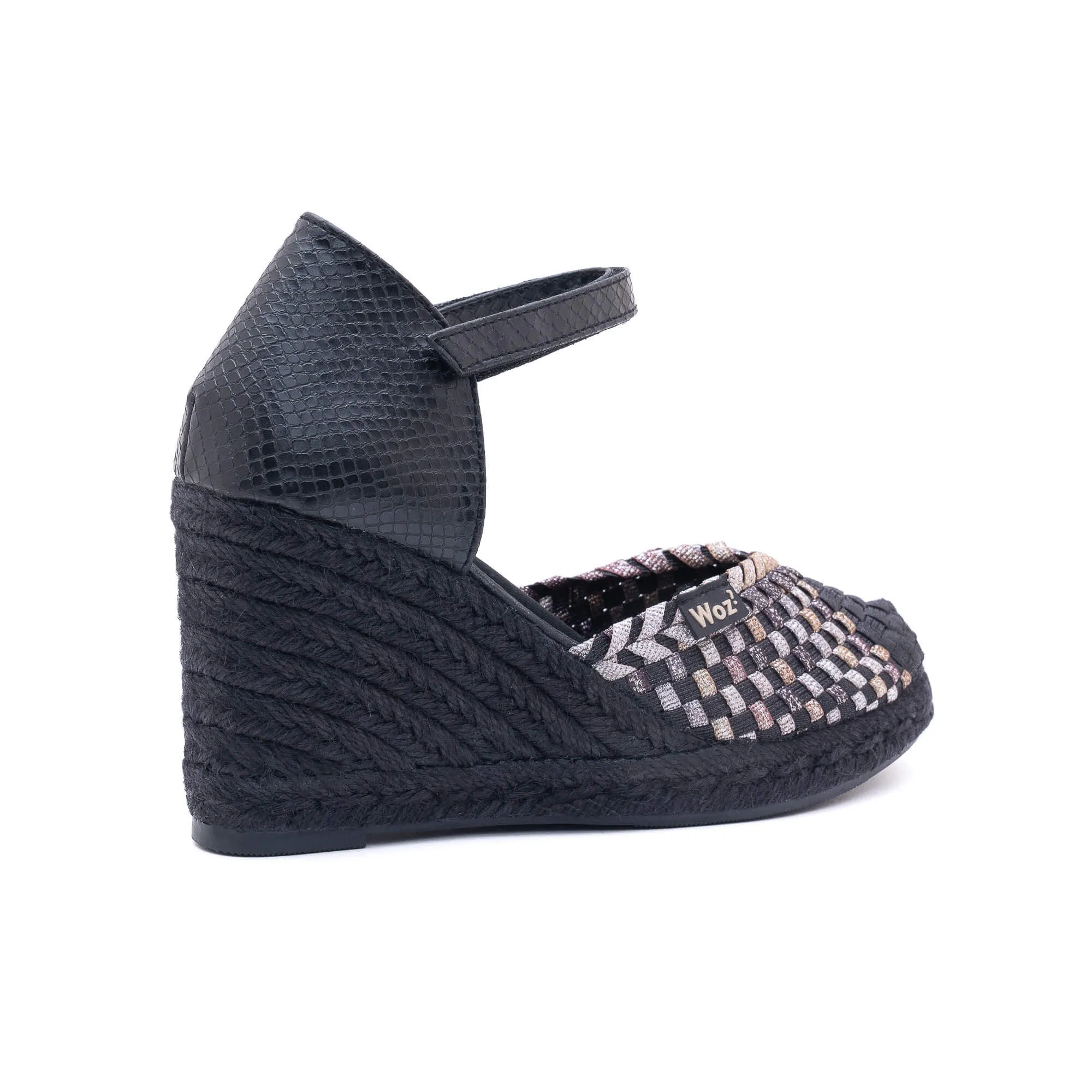 Zaira Black & Multi Bronze Espadrille