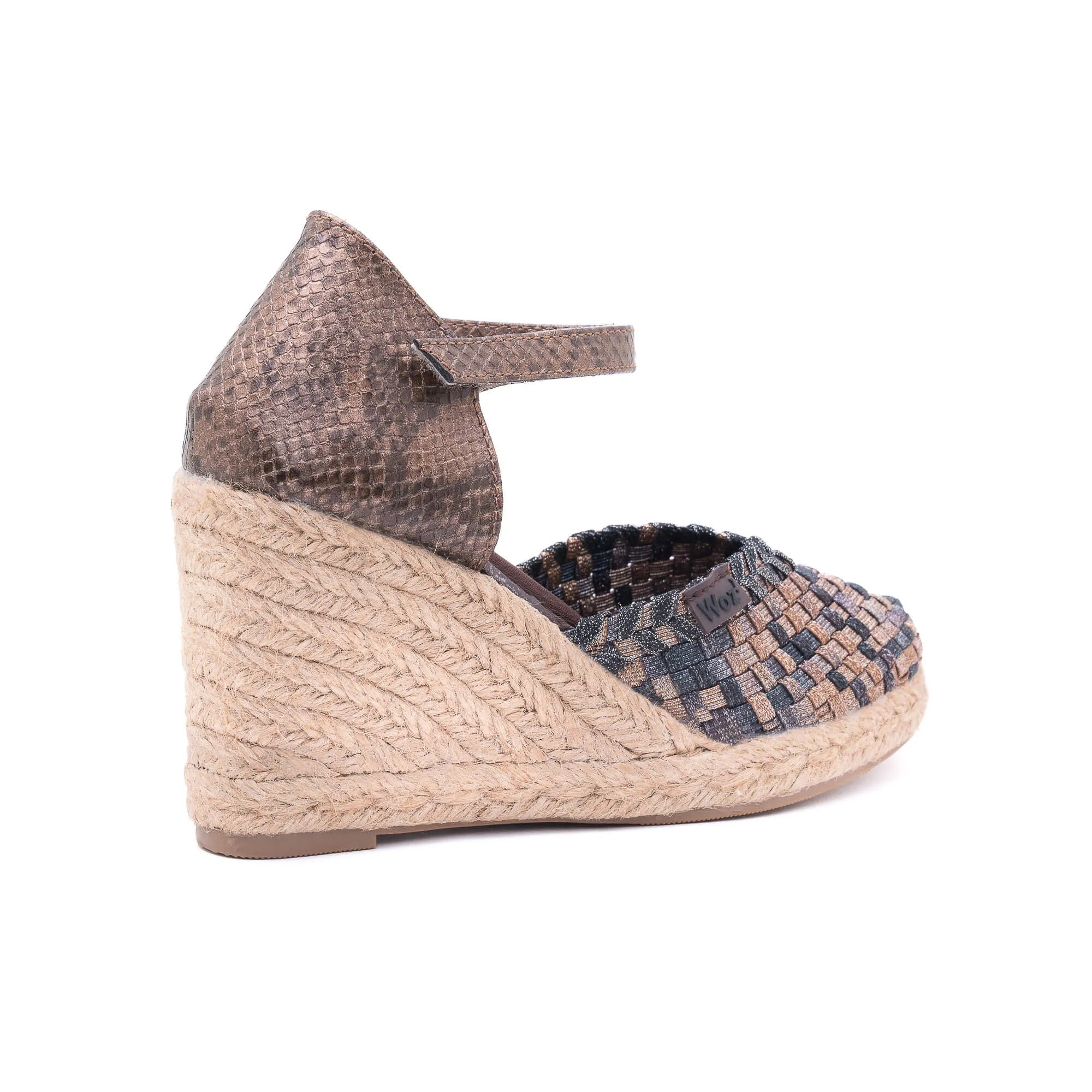 Zaira Bronze Silver & Black Espadrille