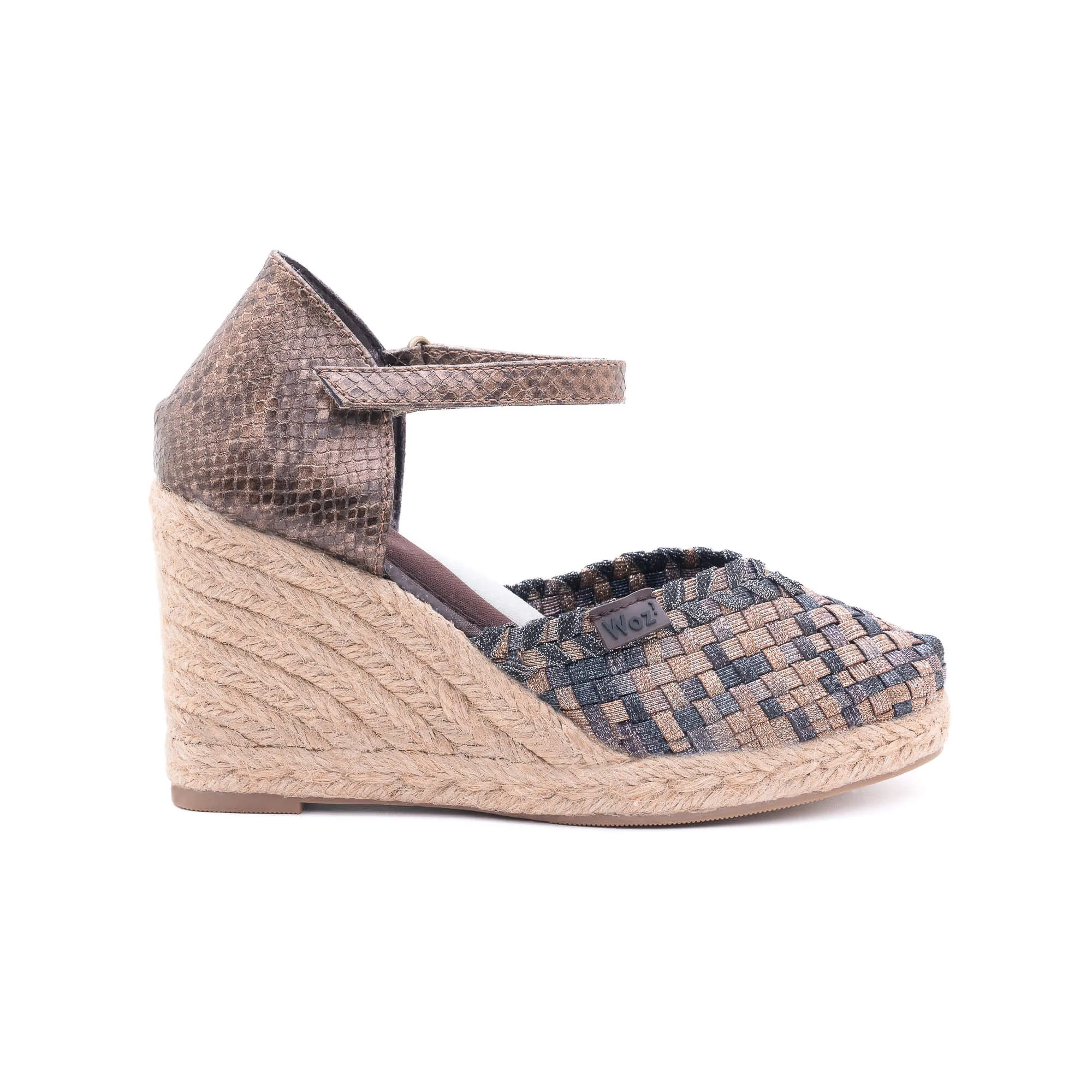 Zaira Bronze Silver & Black Espadrille