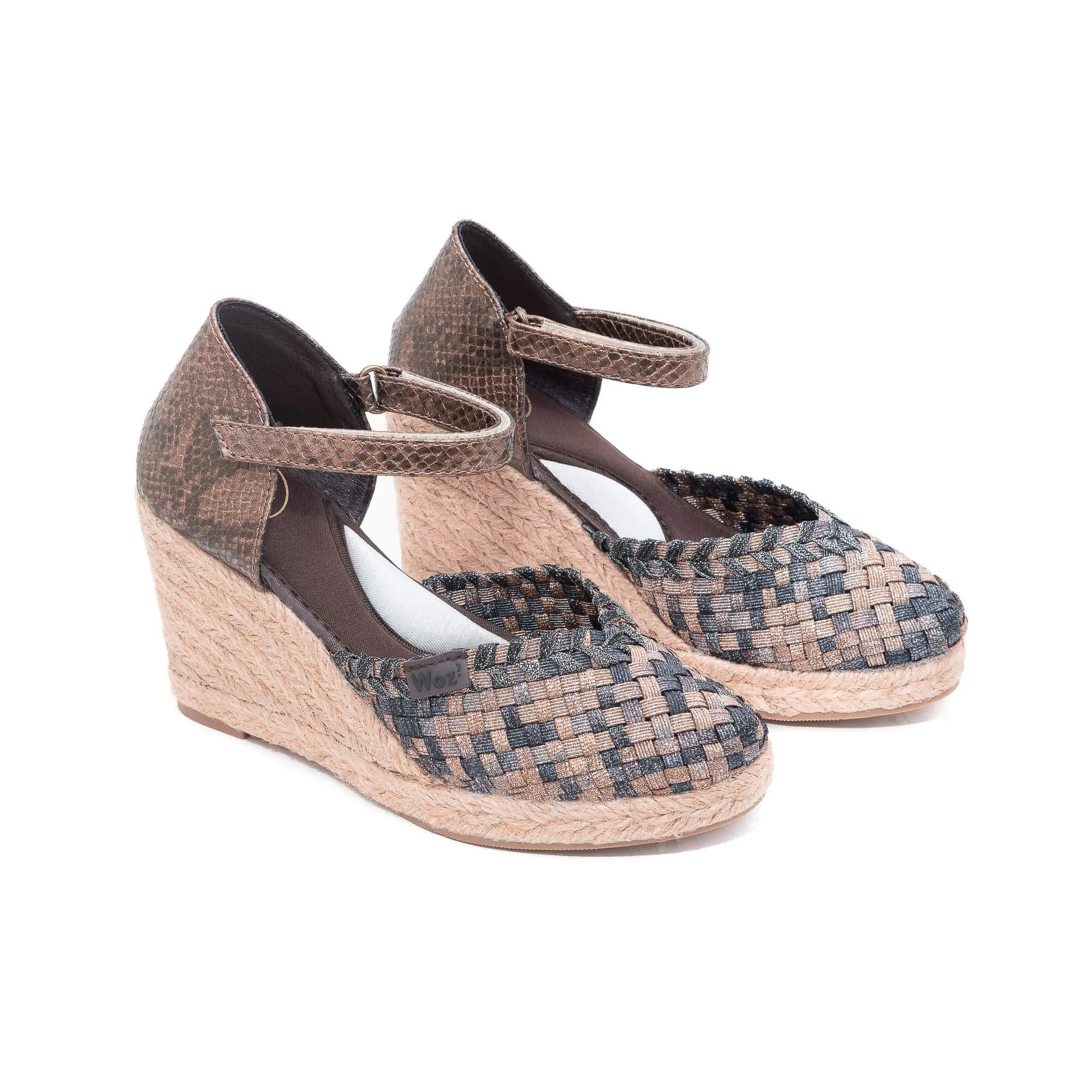 Zaira Bronze Silver & Black Espadrille
