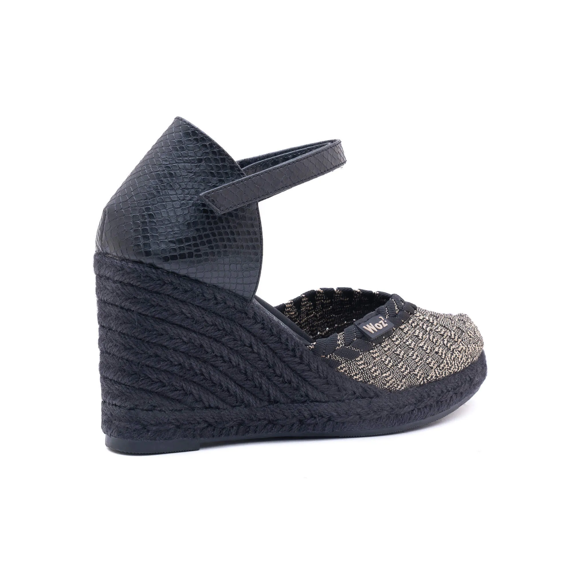Zaira Gold & Black Espadrille