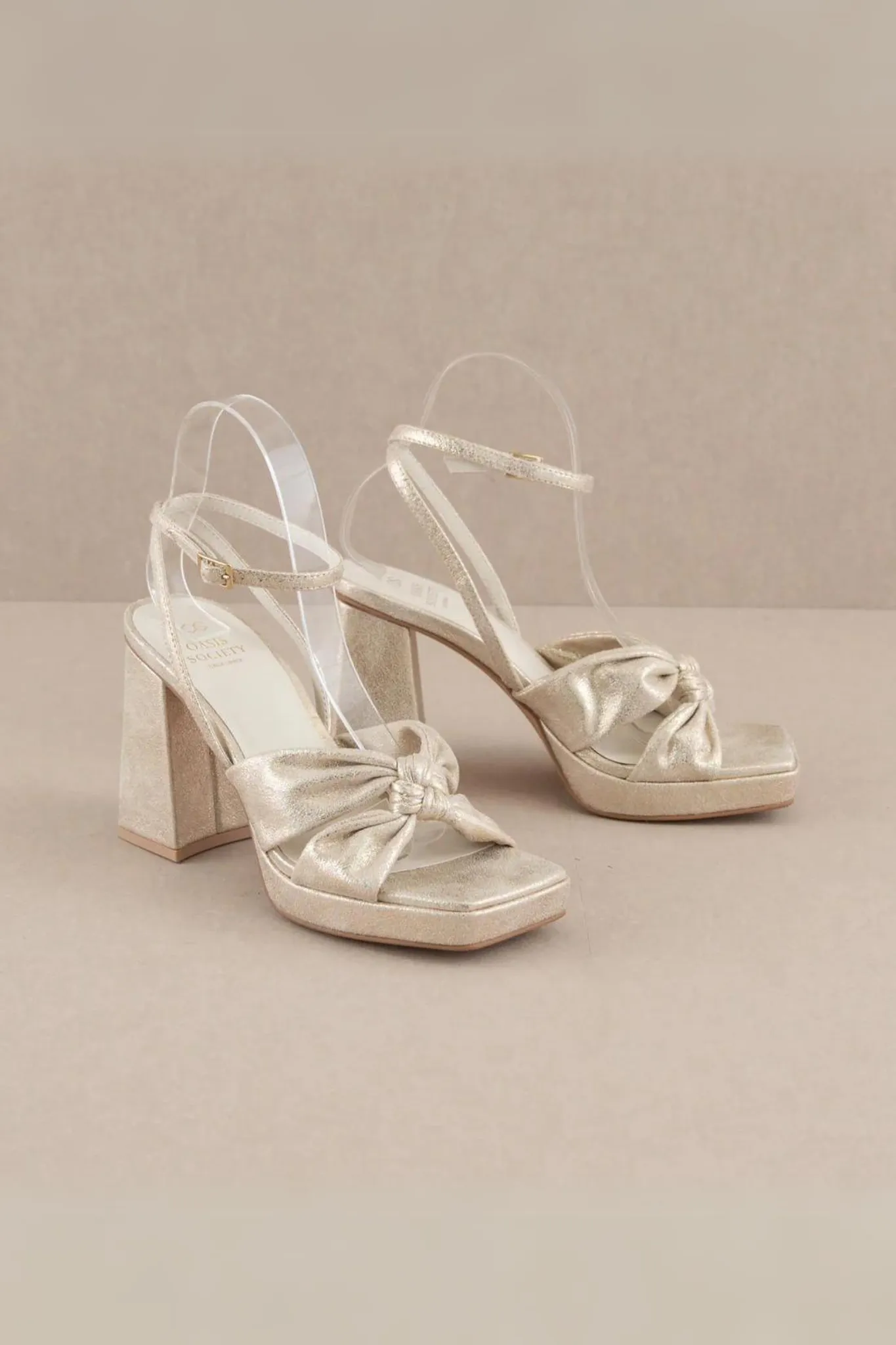 Zoey Platform Heels Gold