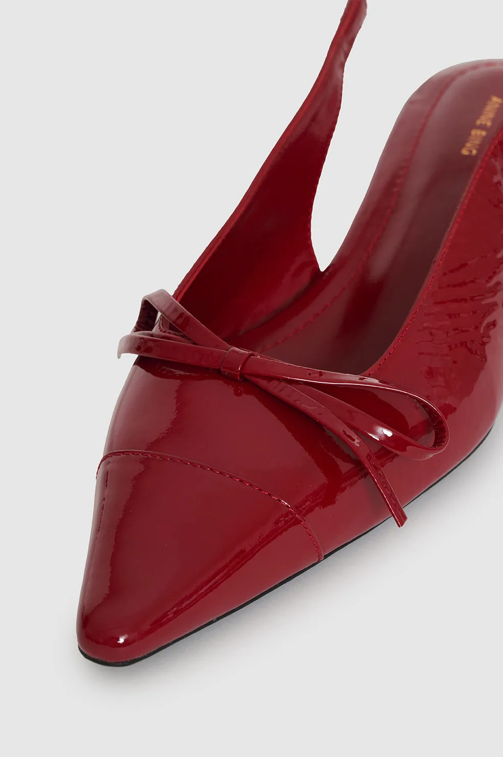 Zoey Slingback Heels - Red Crinkled Patent