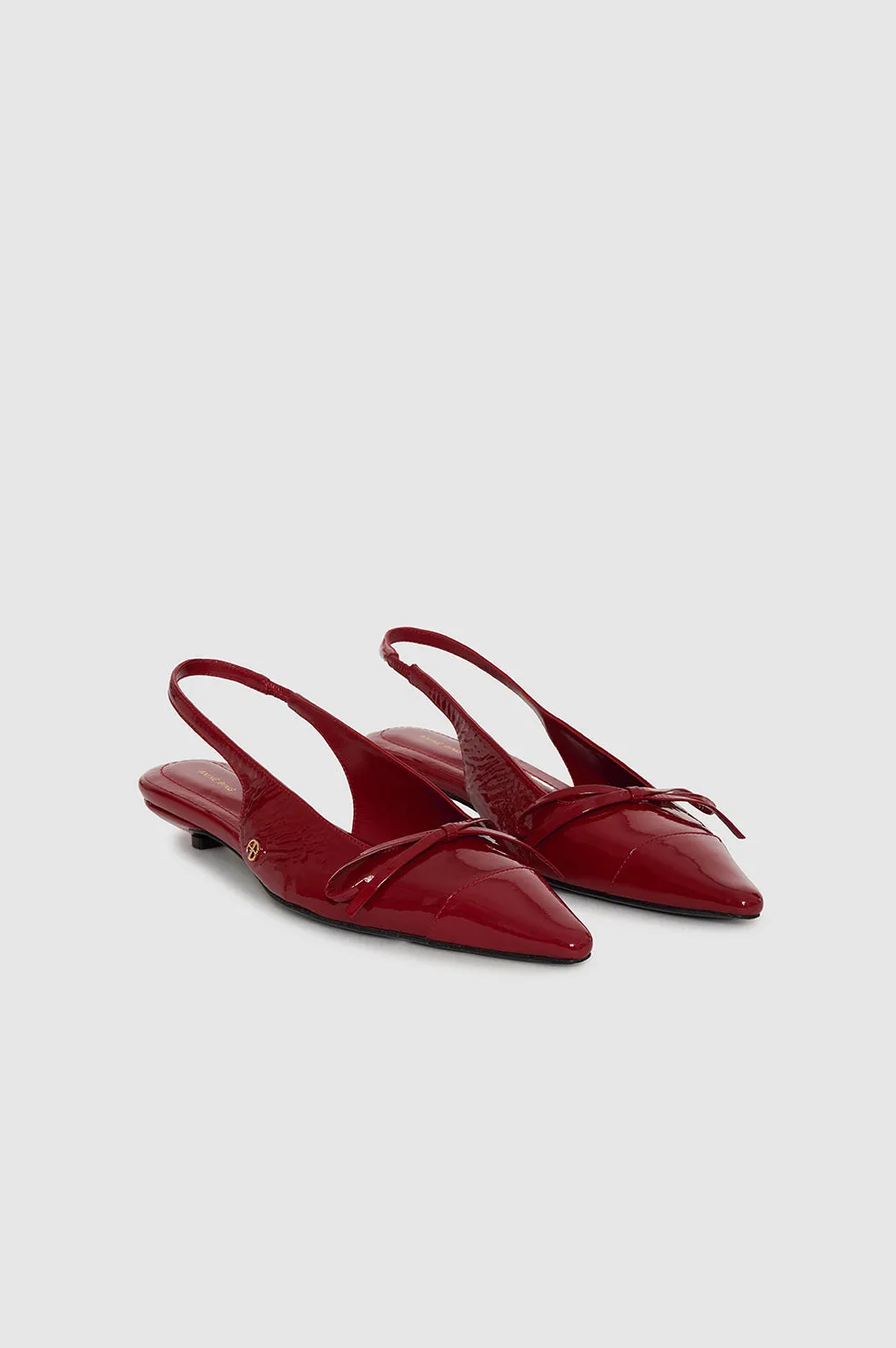 Zoey Slingback Heels - Red Crinkled Patent